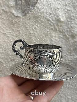 Old Cup And Cup In Silver Massive Minerva Blazon Lion Arms