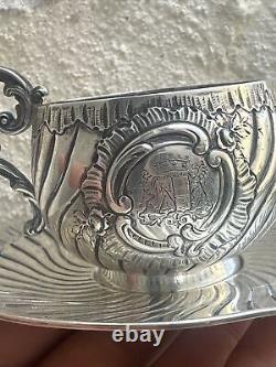 Old Cup And Cup In Silver Massive Minerva Blazon Lion Arms