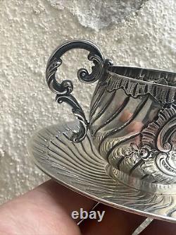 Old Cup And Cup In Silver Massive Minerva Blazon Lion Arms