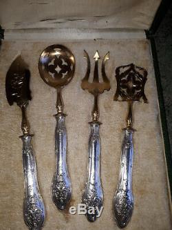 Old Cutlery Or Hors D'oeuvre In Silver And Vermeil