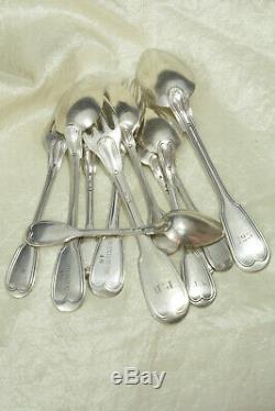 Old Cutlery Set In Sterling Silver Minerva Model Filet 500g