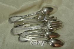 Old Cutlery Set In Sterling Silver Minerva Model Filet 500g