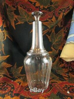 Old Decanter Carafe Mounted Massive Silver Punch Neck Brace Era Nineteenth St Empire