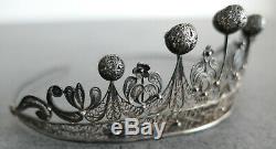Old Diadem Tiara Crown Sterling Silver Filigree Berbere Tunisia Goldsmith