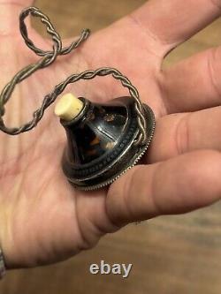 Old Enamel Solid Silver Service Bell