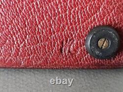 Old English Solid Silver Jewelry Box Stamped on Leather Box Signed