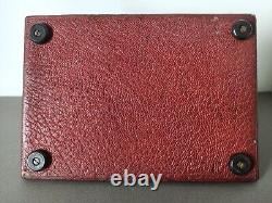 Old English Solid Silver Jewelry Box Stamped on Leather Box Signed