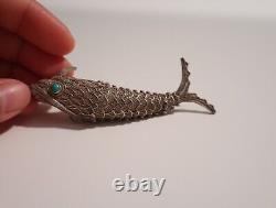 Old Filigree Fish Eye Turquoise Pendant