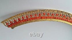 Old French Wedding Tiara Silver Gilded Coral Ancient Coral Diadem Vermeil