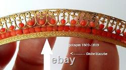 Old French Wedding Tiara Silver Gilded Coral Ancient Coral Diadem Vermeil