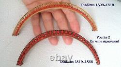 Old French Wedding Tiara Silver Gilded Coral Ancient Coral Diadem Vermeil