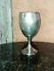 Old Glass Chalice Shape In Solid Silver Martelé 900°° Colombia Old H16cm