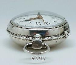 Old Gousset Rooster Watch 18th Silver Works Key Old Vintage Pocket Watch