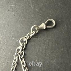 Old Grand Chatelaine Pocket Watch Chain in Solid Silver Seal