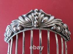 Old Hair Comb, Diadem In Solid Silver (minerva) XIX Th S