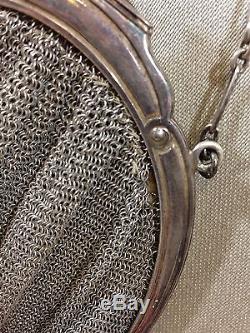 Old Handbag Bal Bag In Sterling Silver Purse Chaplain Side Mesh 290 G