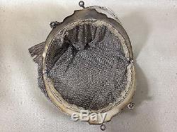 Old Handbag Bal Bag In Sterling Silver Purse Chaplain Side Mesh 290 G