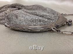 Old Handbag Bal Bag In Sterling Silver Purse Chaplain Side Mesh 290 G