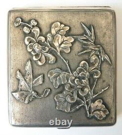 Old Holster Crafted Sterling Silver Butterfly Silver Cigarette Box Cigaret
