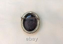Old Inch Pin In Vermeil 19th Jewellery Camée Solid Silver Gold Plated