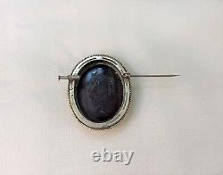 Old Inch Pin In Vermeil 19th Jewellery Camée Solid Silver Gold Plated