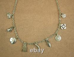 Old Jewellery Pendant Necklace Brelocs Basque Country Silver Massive H. Teguy