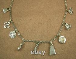 Old Jewellery Pendant Necklace Brelocs Basque Country Silver Massive H. Teguy