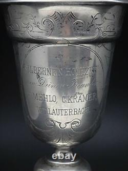 Old Kiddush Wedding Chalice In Solid Silver Austria 19th 211g