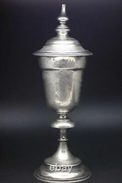 Old Kiddush Wedding Chalice In Solid Silver Austria 19th 211g