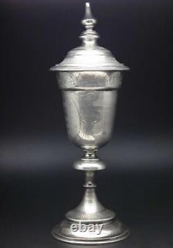 Old Kiddush Wedding Chalice In Solid Silver Austria 19th 211g