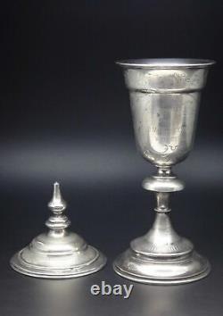 Old Kiddush Wedding Chalice In Solid Silver Austria 19th 211g