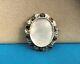 Old Large Reliquary Brooch Solid Silver Amethyst & Mother-of-pearl 19 Th Jewellery