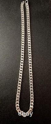 Old Large Solid Silver Chain