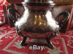 Old Large Sterling Silver Sugar Bowl Minerve Nineteenth St LXV Monogram Bl Lb