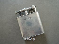 Old Lighter Dunhill Unique Sports Sterling Silver Essence Petrol Lighter Silver