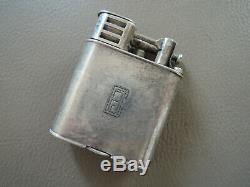 Old Lighter Dunhill Unique Sports Sterling Silver Essence Petrol Lighter Silver