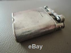 Old Lighter Dunhill Unique Sports Sterling Silver Essence Petrol Lighter Silver