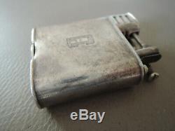 Old Lighter Dunhill Unique Sports Sterling Silver Essence Petrol Lighter Silver