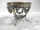 Old Mustard Tripod Support, Solid Silver, Putti Head, Floral Garland