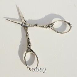 Old Necessary Seam Box Argent Scissors Embroiderer With Art Nouveau Seams