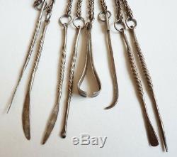 Old Necessary Smoker Or Manicure Silver China Chatelaine Silver