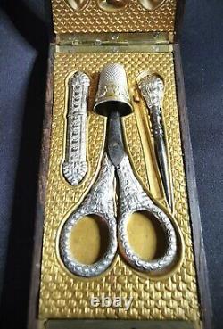 Old Need For Solid Silver Sewing Charles X 19th Antique Sewing Set
