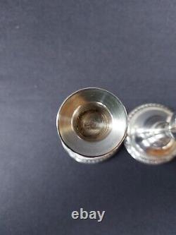 Old Pair Candlestick Zadok Israel Sterling Judaica Candle Sticks Watermark