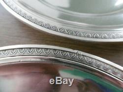 Old Pair Of Plates In Solid Silver Punch 1 Rooster 887 Gr