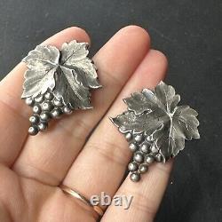 'Old Pair of Solid Silver Dangling Earrings by Creator René Sitoleux'