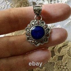 Old Pendant Enorme Sapphire, Black Opale, Silver Massif Creator, Worked