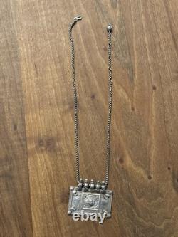 Old Pendant North India Indian Ethnic Jewelry Solid Silver Necklace