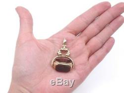 Old Pendant Seal Rotary Seal 14k Gold And Hard Stone Lady Nineteenth