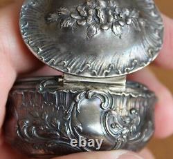 Old Pillier Silver Massif Minerve Vermeil Beautiful Decor Floral XIX Eme