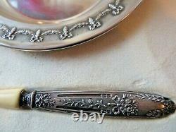 Old Plate & Spoon Boiled Baby Solid Silver Minerva 19th St LXVI